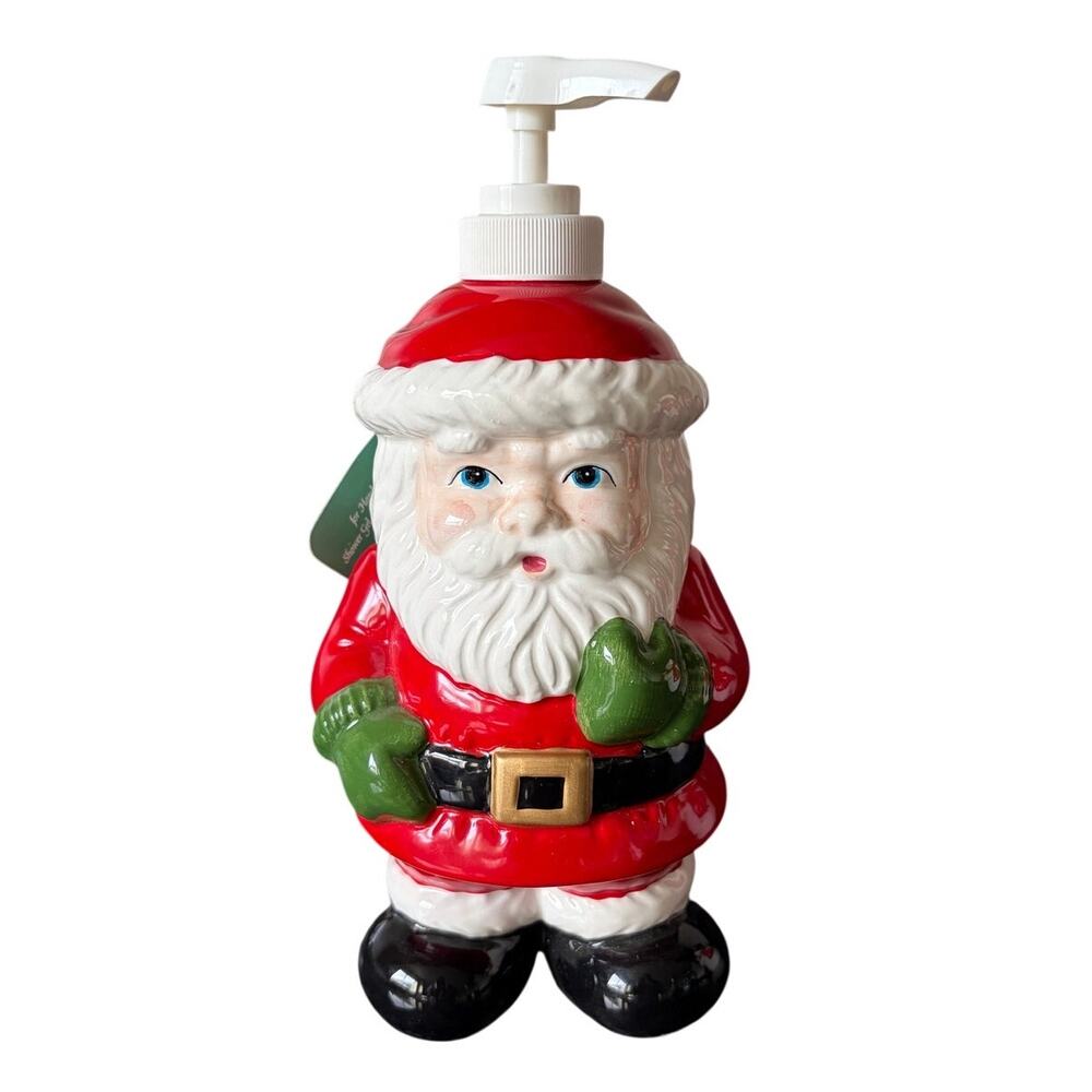VTG Holiday Collection Santa Soap Lotion Dispenser Ceramic Hand-Painted 8" NEW